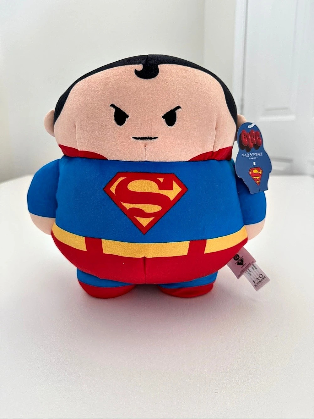 FAO Schwarz Superman Plush Toy NWT Blue & Red